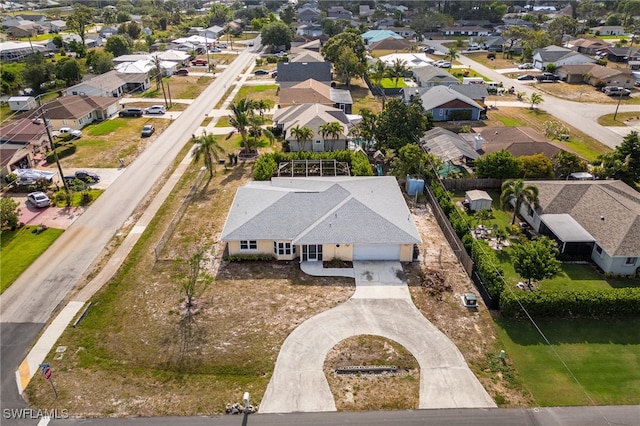 bird's eye view featuring a residential view
