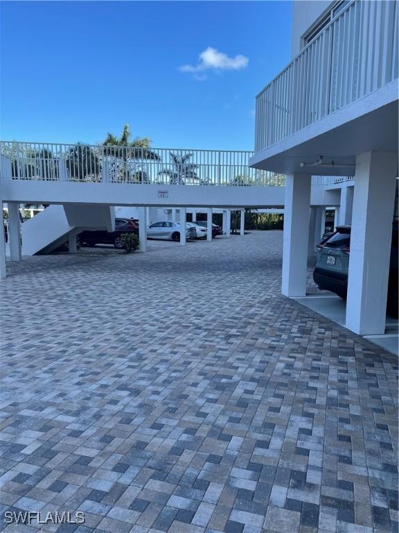 view of covered parking lot