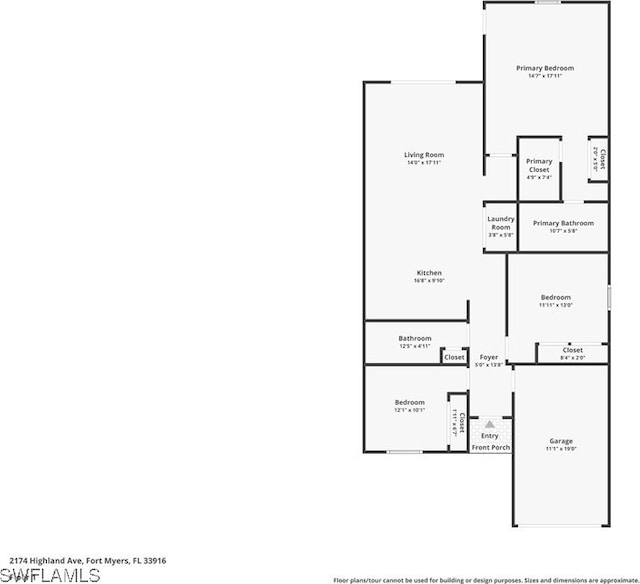 2174 Highland Ave, Fort Myers, FL 33916 - floor plan / room layout