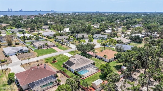 6731 Blake Pledger Ct, North Fort Myers, FL 33917 - aerial view with a water view and a residential view