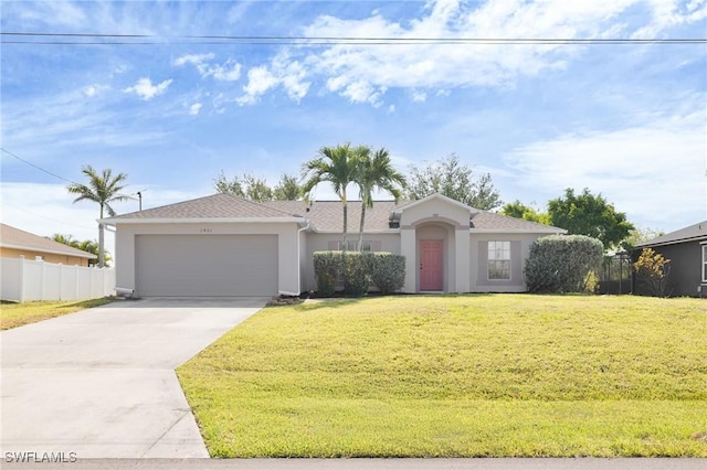 1401 NW 16th Pl, Cape Coral, FL 33993 - ranch-style home featuring stucco siding, a garage, and concrete driveway