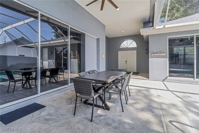 14831 Blackbird Ln, Fort Myers, FL 33919 - view of patio / terrace featuring outdoor dining space and ceiling fan