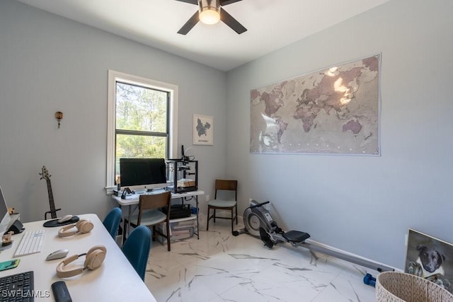 2625 27th Ave NE, Naples, FL 34120 - office space featuring a ceiling fan and marble finish floors