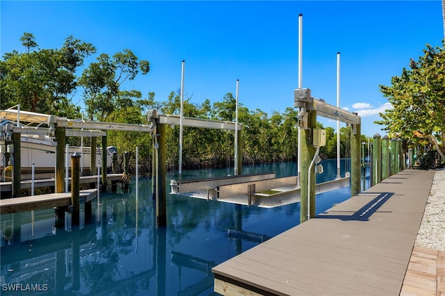 15460 Catalpa Cove Ln, Fort Myers, FL 33908 - dock area with boat lift and a water view