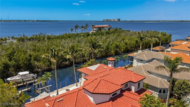 15460 Catalpa Cove Ln, Fort Myers, FL 33908 - water view featuring boat lift and a dock