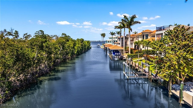 15460 Catalpa Cove Ln, Fort Myers, FL 33908 - water view with boat lift and a boat dock