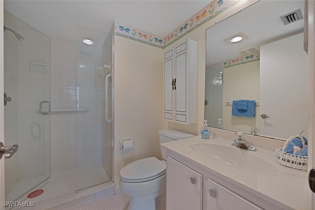 25804 Cockleshell Dr Unit 216, Bonita Springs, FL 34135 - full bath with toilet, a stall shower, vanity, and tile patterned floors