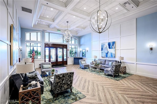 building lobby featuring visible vents