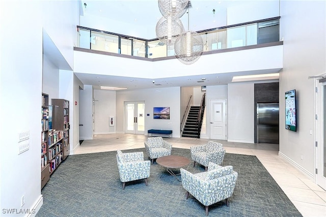 building lobby with stairs