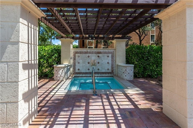 view of pool with a pergola