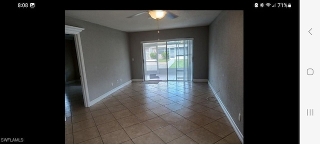321 Dania St, Lehigh Acres, FL 33936 - unfurnished room with ceiling fan, light tile patterned floors, and baseboards