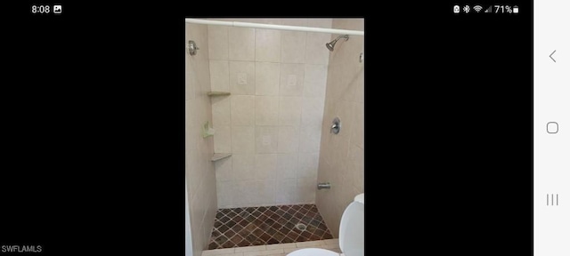 321 Dania St, Lehigh Acres, FL 33936 - bathroom featuring tiled shower and toilet