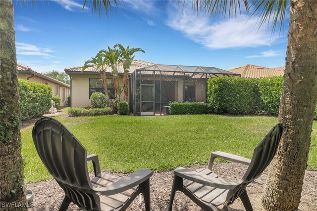 20263 Cypress Shadows Blvd, Estero, FL 33928 - view of yard featuring glass enclosure