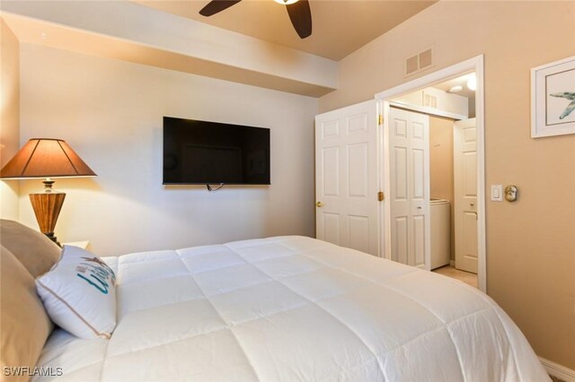 11019 Mill Creek Way Unit 903, Fort Myers, FL 33913 - bedroom featuring ceiling fan and visible vents