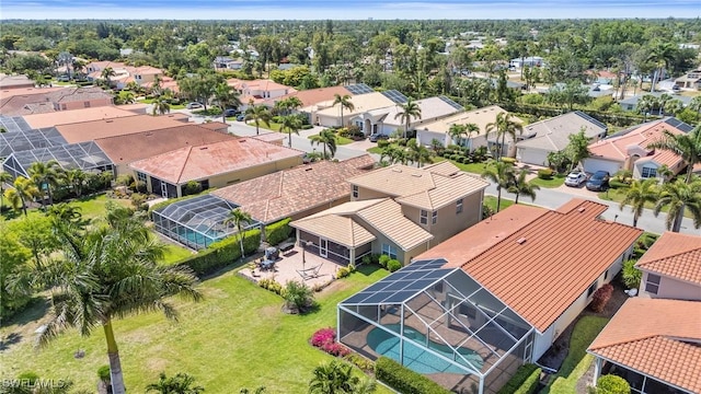 bird's eye view with a residential view