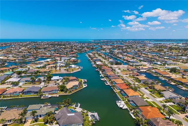 931 Snowberry Ct, Marco Island, FL 34145 - birds eye view of property with a water view and a residential view
