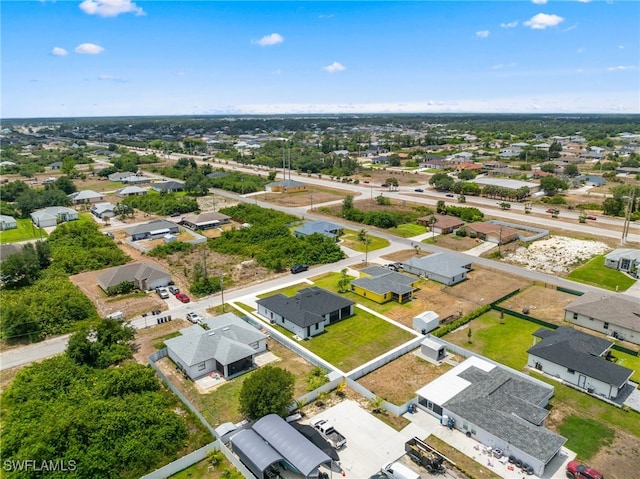 aerial view with a residential view