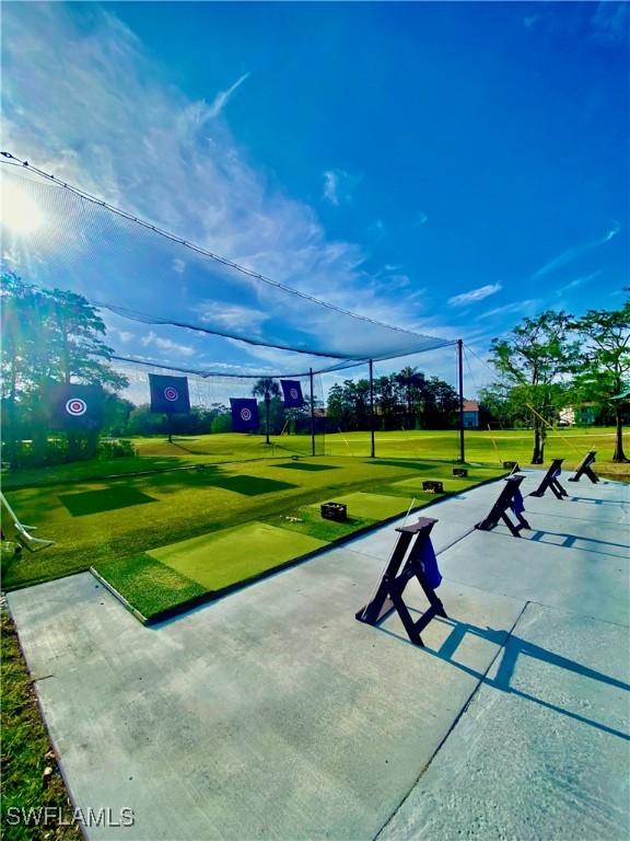 view of community featuring a yard