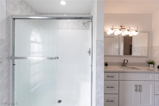 919 SE 16th St, Cape Coral, FL 33990 - bathroom with vanity and a stall shower