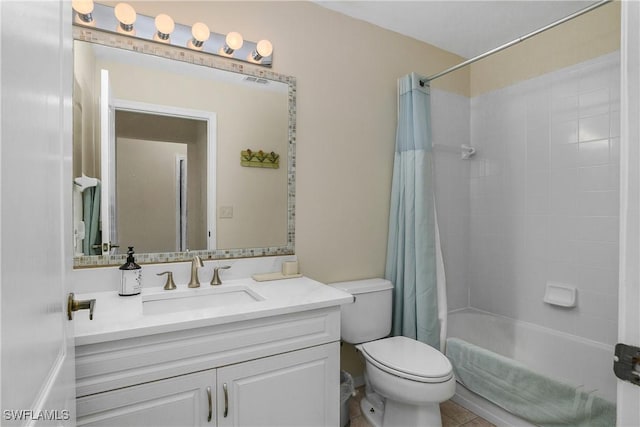 7505 Stoneybrook Dr Unit 746, Naples, FL 34112 - bathroom featuring vanity, shower / bath combination with curtain, toilet, and visible vents