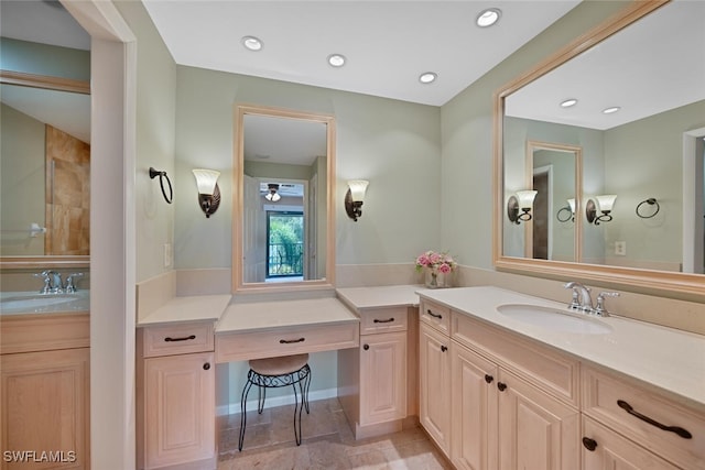 1400 Blue Point Ave Unit 202, Naples, FL 34102 - bathroom with vanity and recessed lighting