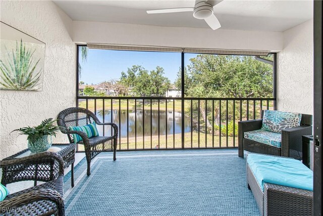 6308 Sugar Bush Ln Unit E, Fort Myers, FL 33908 - sunroom featuring a water view