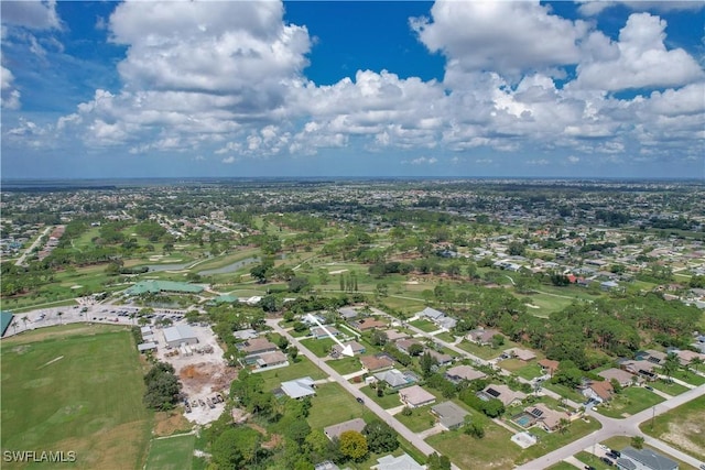 aerial view with a residential view