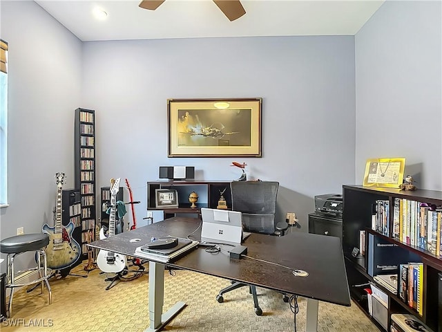 10843 Valentina Ct, Fort Myers, FL 33913 - home office featuring a ceiling fan