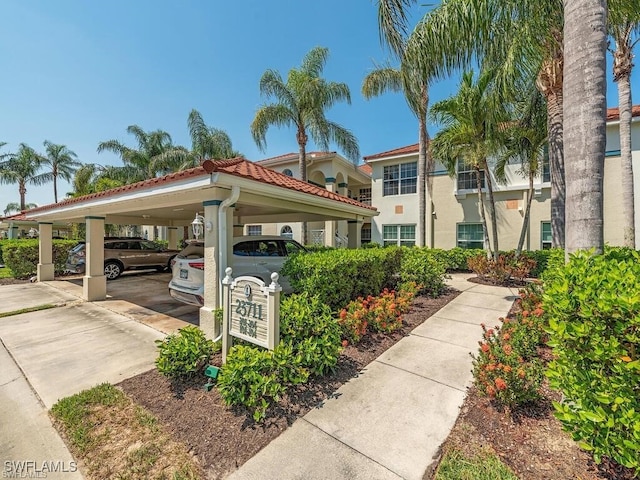 surrounding community with covered parking