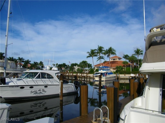 view of dock area