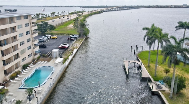 1766 Cape Coral Pkwy E Unit 310, Cape Coral, FL 33904 - bird's eye view of a large body of water and a pool area