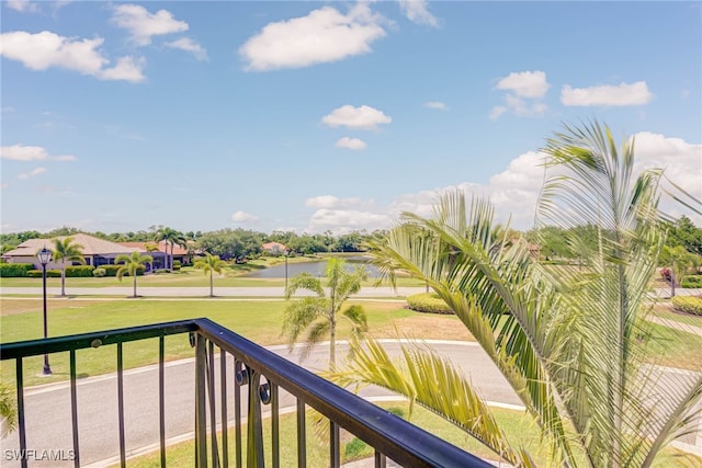 balcony with a water view