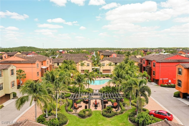 birds eye view of property featuring a residential view