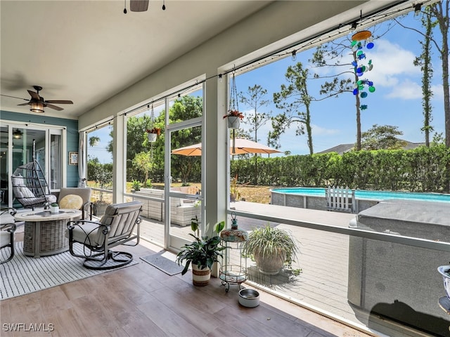 view of sunroom