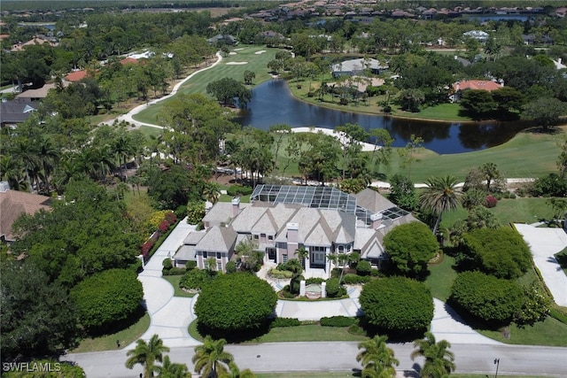 13488 Rosewood Ln, Naples, FL 34119 - aerial overview of property's location featuring a nearby body of water, a local golf course, and nearby suburban area