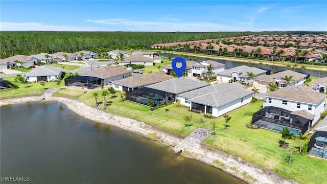 28140 Captiva Shell Loop, Bonita Springs, FL 34135 - bird's eye view with a forest view, a water view, and a residential view
