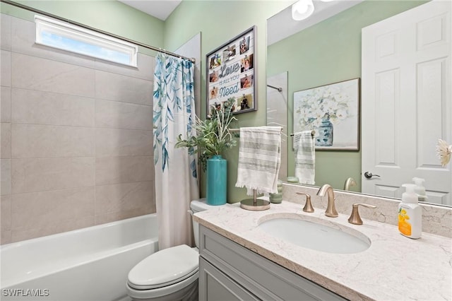 28140 Captiva Shell Loop, Bonita Springs, FL 34135 - bathroom featuring toilet, vanity, and shower / bathtub combination with curtain