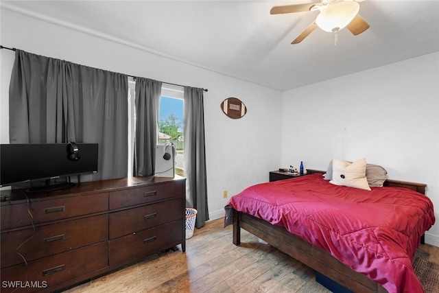 2080 39th St SW, Naples, FL 34117 - bedroom featuring light wood-type flooring, baseboards, and ceiling fan