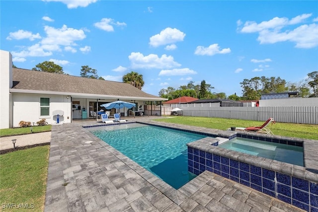 2080 39th St SW, Naples, FL 34117 - view of pool featuring an in-ground hot tub and a patio