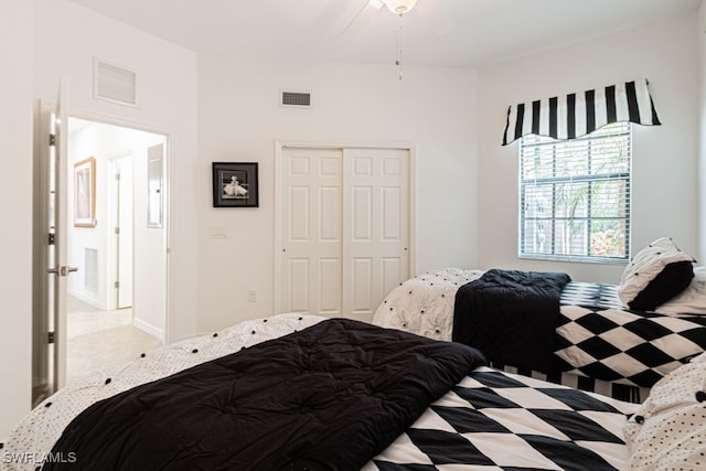 2173 Frangipani Cir Unit 102, Naples, FL 34120 - bedroom with a closet and ceiling fan