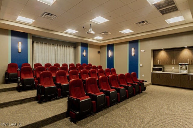 2173 Frangipani Cir Unit 102, Naples, FL 34120 - cinema room with a drop ceiling, carpet, and baseboards