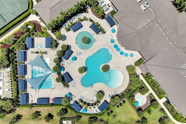 28616 Wharton Dr, Bonita Springs, FL 34135 - drone / aerial view of a pool