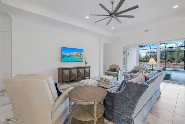 28616 Wharton Dr, Bonita Springs, FL 34135 - living area with ceiling fan and recessed lighting