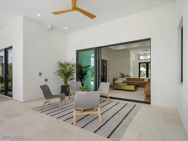 view of patio / terrace with a ceiling fan