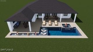 outdoor pool with a gazebo and a patio