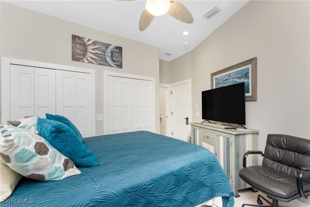 1255 Eider Ct, Punta Gorda, FL 33950 - bedroom with multiple closets and ceiling fan