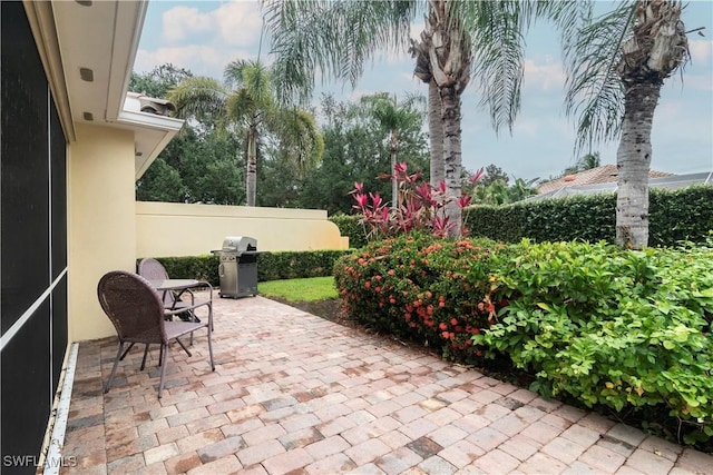 4752 Maupiti Way, Naples, FL 34119 - view of patio / terrace featuring area for grilling and fence