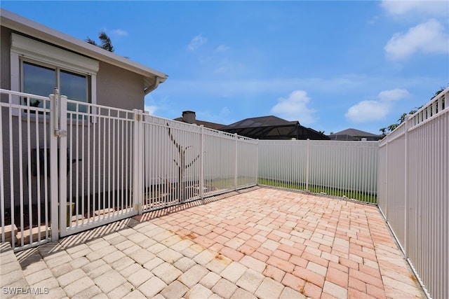 view of patio with a fenced backyard