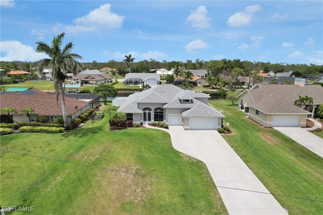 aerial view featuring a residential view