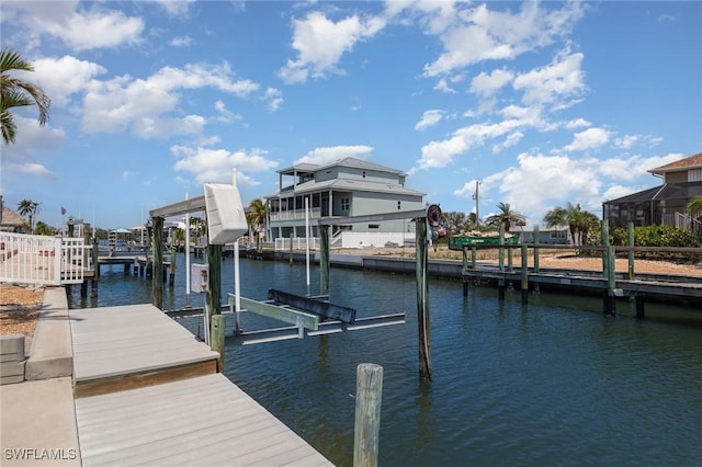 420 Donora Blvd, Fort Myers Beach, FL 33931 - dock with boat lift and a water view